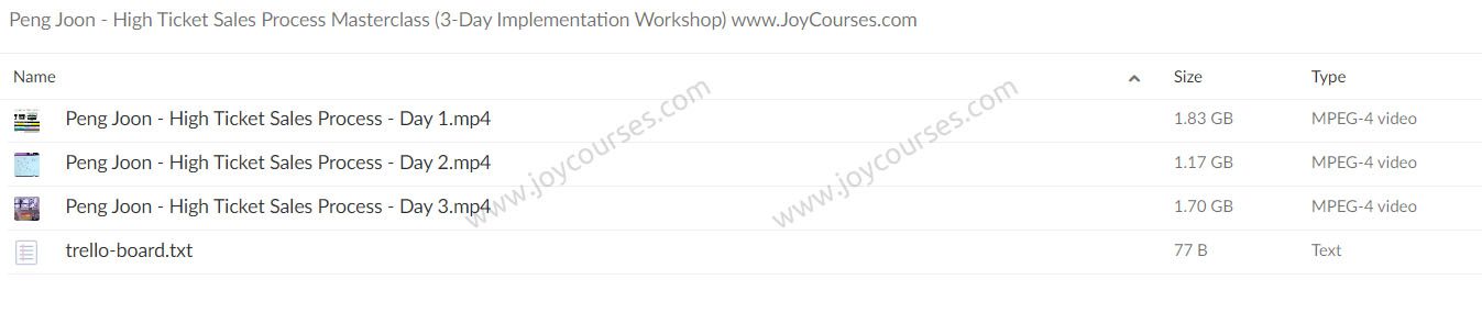 Peng Joon - High Ticket Sales Process Masterclass (3-Day Implementation Workshop)