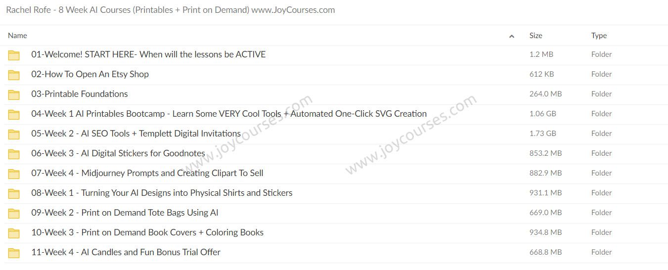 Rachel Rofe - 8 Week AI Courses (Printables + Print on Demand)
