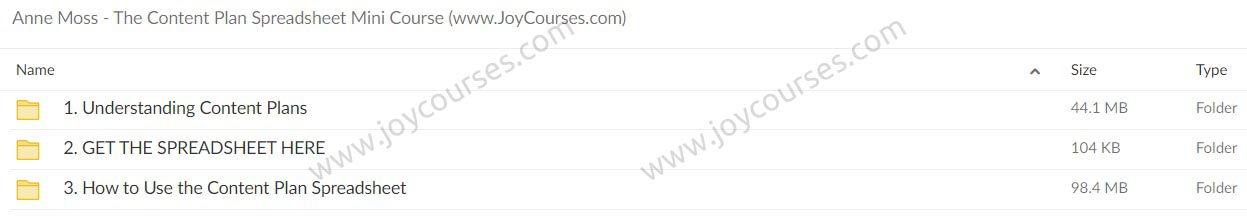 Anne Moss - The Content Plan Spreadsheet Mini Course