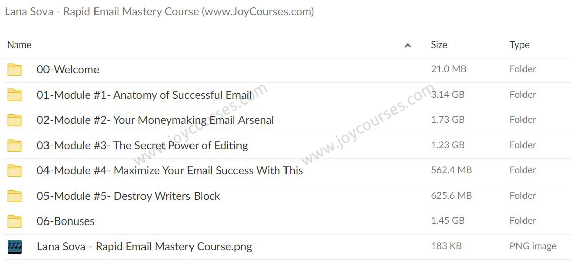 Lana Sova - Rapid Email Mastery Course