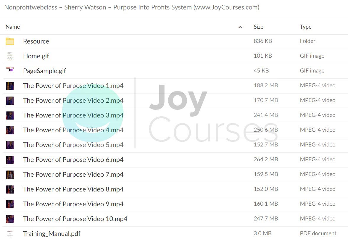 Nonprofitwebclass – Sherry Watson – Purpose Into Profits System