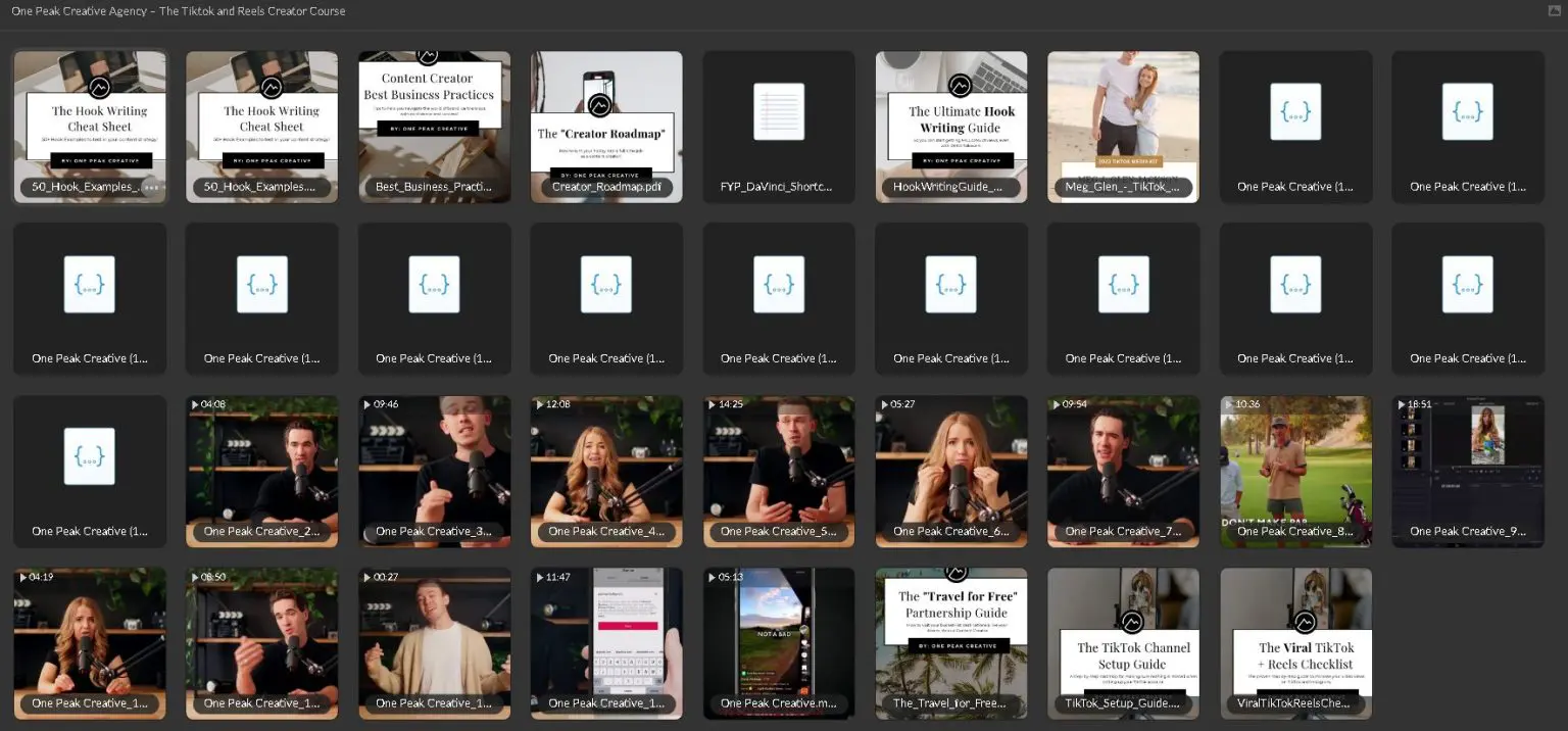 One Peak Creative Agency – The Tiktok and Reels Creator Course