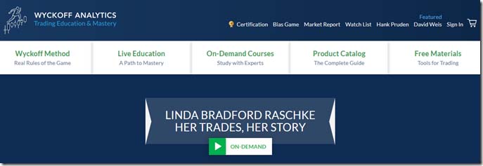 Wyckoff Analytics – Linda Bradford Raschke – Her Trades Her Story