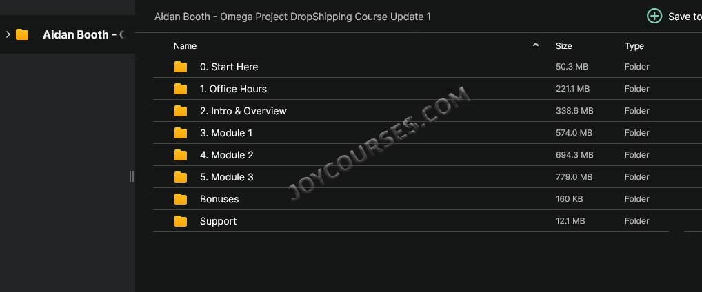 Aidan Booth – Omega Project DropShipping Course Update 1