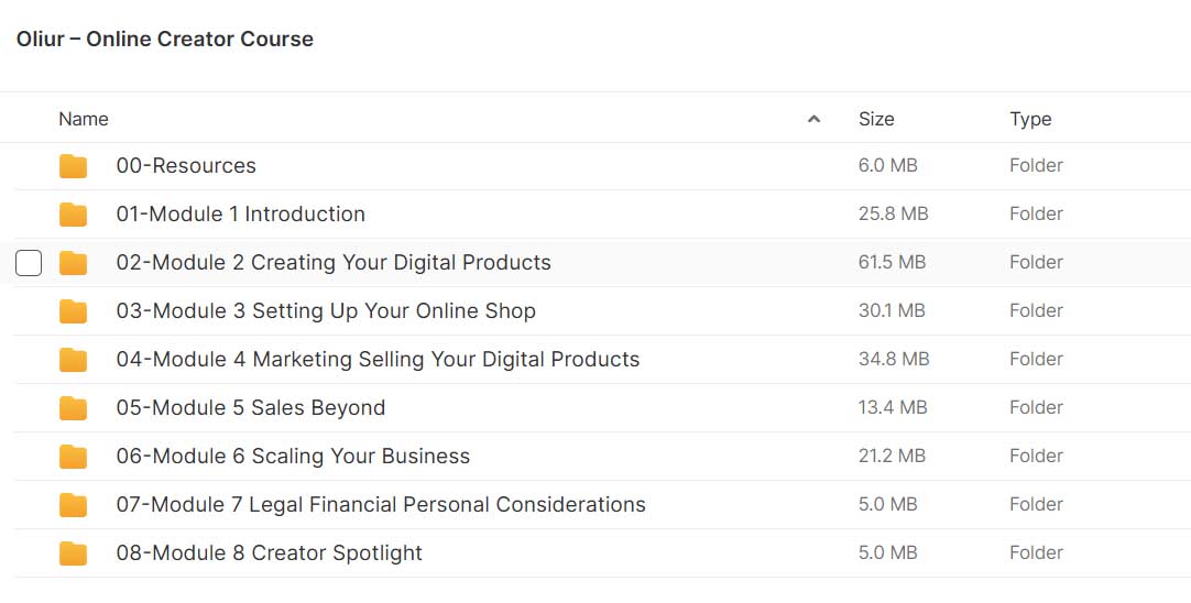 Oliur – Online Creator Course